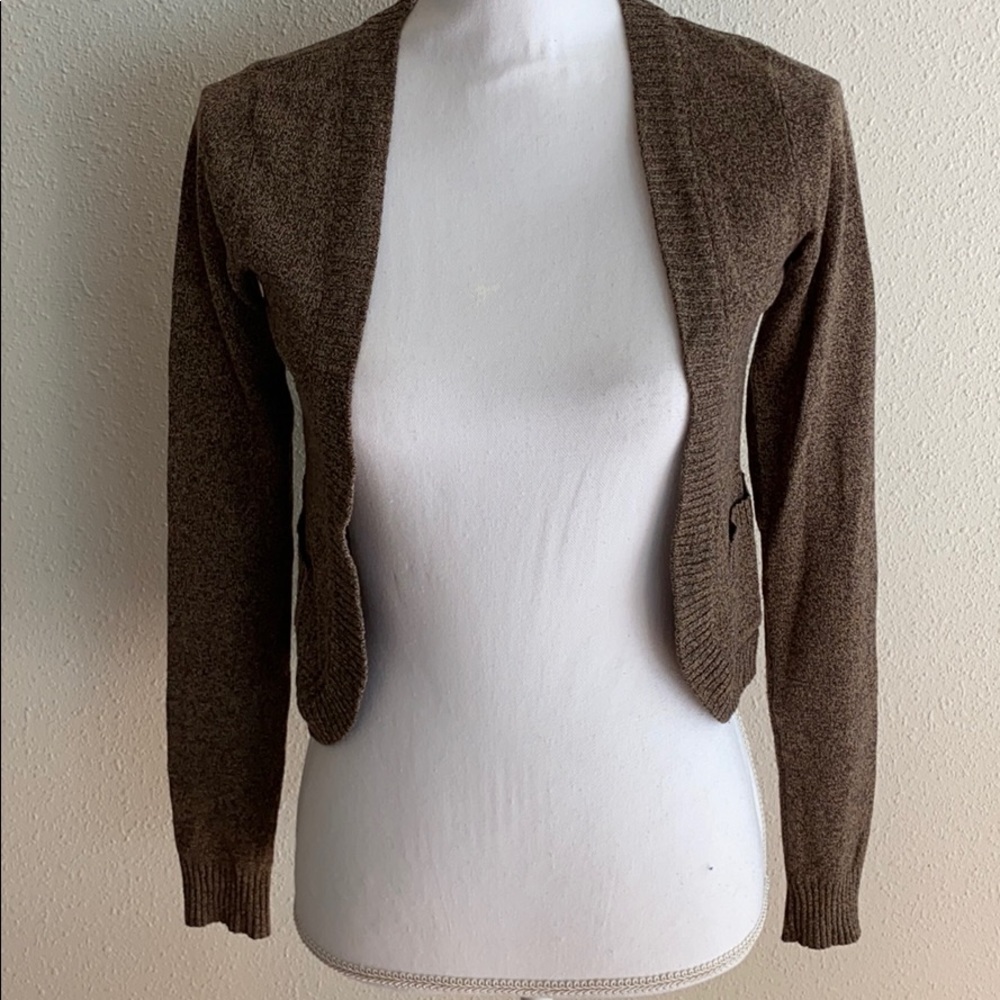 Staring at Stars Brown Cropped Cardigan